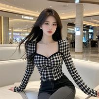 Heiress French Chic Spicy Houndstooth Top - Autumn/Winter Collection XS 50-60 kg black