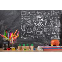 First Day of Preschool Backdrop Back to School Photography Chalkboard Classroom Background for Children Student Party Photozone 90cmX60cm blue
