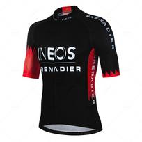 Ineos 2026 Vyriškas trumpomis rankovėmis dviračių marškinėlių komplektas Vasaros Bicicleta apranga MTB Maillot Ropa Ciclismo Sportinė apranga Mėlynas dviračių kostiumas XS（old） red