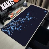 2026 Large Black Sakura Gaming Mouse Pad Kawaii Purple DeskMat Carpet Accessories Cherry Blossom Mousepad Computer Mat 30cmx60cm(11.8x23.6inch) gray