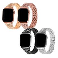 Nibada Apple Watch Straps (4 Types) Cubic Metal Band 5009 7 Se 6 5 4 3 2 1St Gen 38 40 41Mm Rose Gold/Free