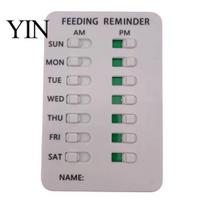 Medicine Tracker For Elderly Feeding Reminder, Medication & Reading Board, Reusable Schedule Card with Green Daily Pill Organizer Slider Markers, Pet A gray