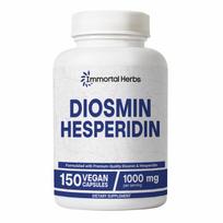 Immortal Herbs Diosmino Hesperidino 1000 mg kompleksas, 150 kapsulių, Citrusinių bioflavonoidų turtingas vaisių ekstraktas, 100% vegetariškas, Be GMO ir glitimo Dio