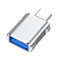 Didelio greičio USB į Type C adapteris OTG keitiklis Metalinė patvari konstrukcija Kištukai ir žaisk Suderinamas su daugeliu įrenginių sidabras