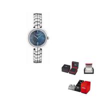 TISSOT Flamenco Collection Quartz Movement Women's Watch 26mm Blue Dial Stainless Steel Case T094.210.11.121.00 Blue Dial gray