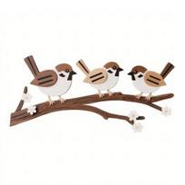 Rustic Birds Wooden Wall Art 3 Sparrow on Tree Branch Decoration Farmhouse Wall Hanging Sculpture for Living Room Kitchen Home Bedroom Bathroom Office ruda