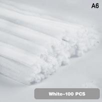 100pcs 30cm*6mm Fuzzy Wire Chenille Stems DIY Strips Twist Bar Anvil Wire Craft Pipe Handicraft Material Creative Toy green