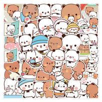 10/30/50/100pcs Cartoon Bubu and Dudu Graffiti Stickers Cute Bear Couple Decals DIY Luggage Journal Notebook Kawaii Sticker Pack white