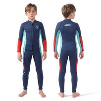 2.5mm Kids Wetsuit Set Diving Snorkeling Surfing Boys Girls Long Sleeve Warm UV Protection Chloroprene Size 4 blue
