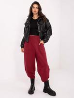 RUE PARIS moteriškos sportinės kelnės RVDR97191 – Bordo – L/XL
