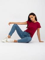 BASIC FEEL GOOD moteriški marškinėliai B013 – Bordo – L