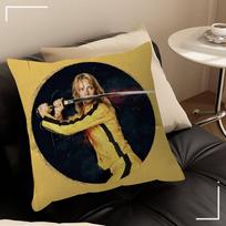 Classic Movie K-Kill Bill   Pillow Covers Cartoon Sofa Decorative Home Double-sided Printing Short Plush Cute Cushion Cover 30cmx30cm brown