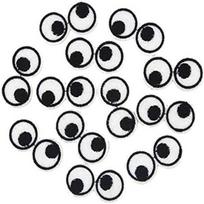 1.6 X 0.8 Inch Black/White Eye Patches Terylene Fabric Patches Embroidered Patch  For Clothes black