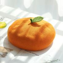 Raudonas obuolys Dažytojo kepuraitė Kvėpuojanti vaisių beretė Madinga bereto kepuraitė Moterims Mergaitėms Spring-Orange orange