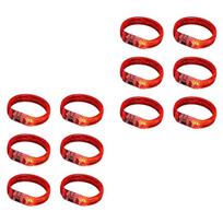 12 Light Up Bracelets For Night Parties Concerts Glowing Wristbands With Replaceable Battery Acrylic Design Multicolored LED Effect raudona