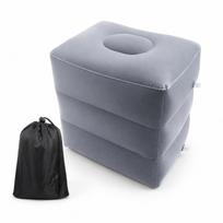 Air Inflation Travel Leg Rest Cushion Height Adjustable Portable Footrest Pillow  Office Desk Use šviesiai pilka spalva