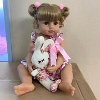 NPK 55 cm Reborn Baby Baby Girl Princess Doll Lifelike Labai minkštas viso kūno silikoninis lėlės vonios žaislas 55cm white
