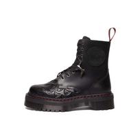 Dr. Martens Warner Bros. X Jadon serijos odiniai apvalaus priekio suvarstomi patogūs universalūs trumpi Martin batai Unisex batai Juodi Raudoni 31749001 36 black