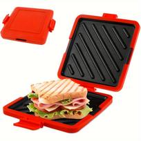 Cross-Border Waffle Maker & Breakfast Sandwich Press with Non-Stick Baking Pan raudona