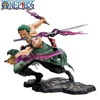 One Piece 10CM Roronoa Zoro Figure Anime PVC Action Model Three-blade Sa-maximum Collectible Toy Gift for Kids gray