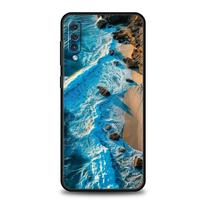 Phone Case For Samsung A56 A36 A26 A24 A12 A14 A16 A50 A70 A22 A40 A34 A54 A42 A52 5G A04s A06 Cover Seaside Scenery Wave Beach Galaxy A72 blue
