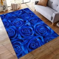 Mėlynos meilės rožės kilimai svetainei arbatos staliuko kilimėliai miegamojo kilimas plaunami grindų kilimėliai namų kilimėlis dinozaurų kilimas 40x60cm blue