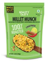 Roasty Tasty Millet Munch Chatpata 340g - Gluten Free Healthy Snacks | Ideal for Weight Management | Cholesterol-Free Millet Namkeen white