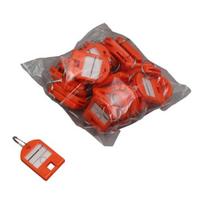 50Pcs Hard Plastic Key Tags with Replaceable Paper Transparent Window Hotel Room Keys Luggage Lockers Key Labels oranžinė