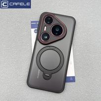 Case For Huawei Pura 80 Pro Pura 70 Pro+ Pura70 Ultra Case Magnetic 360° Ring Matte Transparent Acrylic Skin Feel Phone Cover Huawei Pura 80 juoda