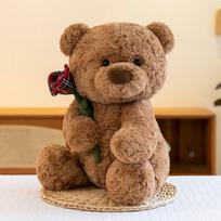 Creative hug bear rose bear doll cute teddy bear plush doll for girl birthday gift doll 23cm  0.13kg brown
