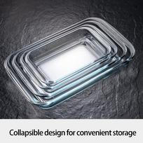 Easy Cleaning Rectangular Glass Baking Dish Microwave Oven Safe with Rounded Safety Edges for Family Use Heat Resistant