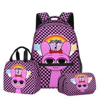 Fashion Novelty Cool Harajuku Sprunki 3D Printed 3pcs/Set Student School Bags Laptop Daypack Backpack Lunch bag Pencil Case auksas