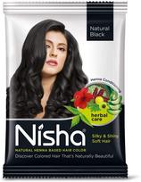 Nisha Natural Black Henna Based Hair Colour for Women, Natural Hair Color & Long Lasting With Conditioning Formula, Herbal Hair Powder for Hair Dye white