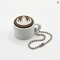 Mini Simulation Latte Coffee Cup Keychains Decompression Press Design Perfect For Coffee Lovers Bag Pendant Key Decor Gifts 5 gray