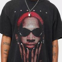 Dennis Rodman marškinėliai, Dennis Rodman juodi unisex marškinėliai, pakartotinis spausdinimas S-5XL XL brown