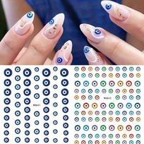 Evil Eye Nail Art Stickers - Self-adhesive Witch Nail Stickers for Nail Design - Perfect Gift for Women and Girls gray