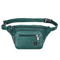 Fashion PU Leather Fanny Pack For Women Designer Waist Bag Crossbody Chest Purse žalia