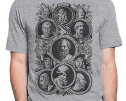 Greek Philosophers T-shirt S-XXL Herodotus, Sophocles, Socrates, Euripidis, Plato, Aristophanes, Aeschilos Cool Gift 140 gray