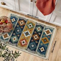 1Pcs Anti Fatigue Kitchen Rugs, Kitchen Area Print Waterproof Non-Slip Thick Cushioned Mat Comfort Standing Mat 80*120cm black