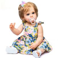 55 CM NPK Reborn Baby Maggi bamblys princesės lėlė, gyva, labai minkšta viso kūno silikoninė lėlės vonios žaislas beige