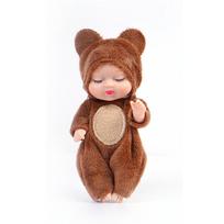 Mini Sleeping Baby Doll Full Body Silicone Bath Doll Lifelike Baby Girl Doll pink