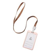 Aluminum Pocket Credit ID Card Badge Tag Holder Pass Case w/ Neck Strap Lanyard auksas