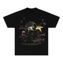 JOJO JOSEPH JOSUKE T-shirt Print Oversized Men Short Sleeve Anime Manga High Quality Cotton Streetwear Comfortable Female Male Clothing 4XL black