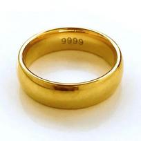 Pure Plated Real 18k Yellow Gold 999 24k Rings Men and Women Smooth Lover Antithes Simple Ring Long Lasting Never Fade Jewelry 5 beige