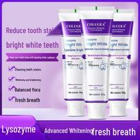 Lysozyme Brightening Toothpaste for Teeth Whitening, Fresh Breath, Stain Removal, Color Repair, with Fluoride purple