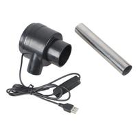 5V USB Blower 5 Speed Control 14.5cm Flexible Air Duct Outdoor BBQ Fire Ignition Kitchen Ventilation Tool for Cooking 1 gray