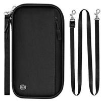 Travel Wallet Anti-Theft RFID Passport Card Holder MultiFunction Coin Purse Ticket Document Protection Cover Hanging Neck Pouch juoda