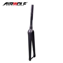 AIRWOLF Carbon Road Fork 700C Thru Axle 100*12mm UD Disc Brake 140/160mm Carbon Bike Forks Tapered Carbon Road Bicycle Fork Black Matte black
