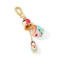 Širdelės Matrioškos Lėlės Karoliai Kristalinė Raktų Grandinėlė Atidaroma ir Uždaryma Festivalio Dovana Keychain beige