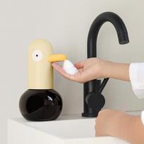 Automatic Duck Foaming Hand Soap Dispenser for Kids - Two-Stage Foam, Waterproof, Long Battery Life Yellow beige